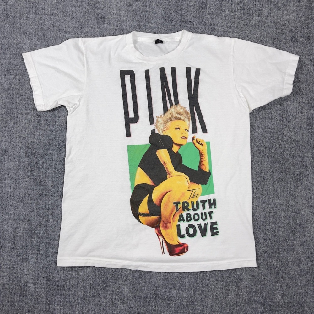 P!nk The Truth About Love Tour 2013 T-Shirt Adult Medium White Graphic Concert - Picture 1 of 9